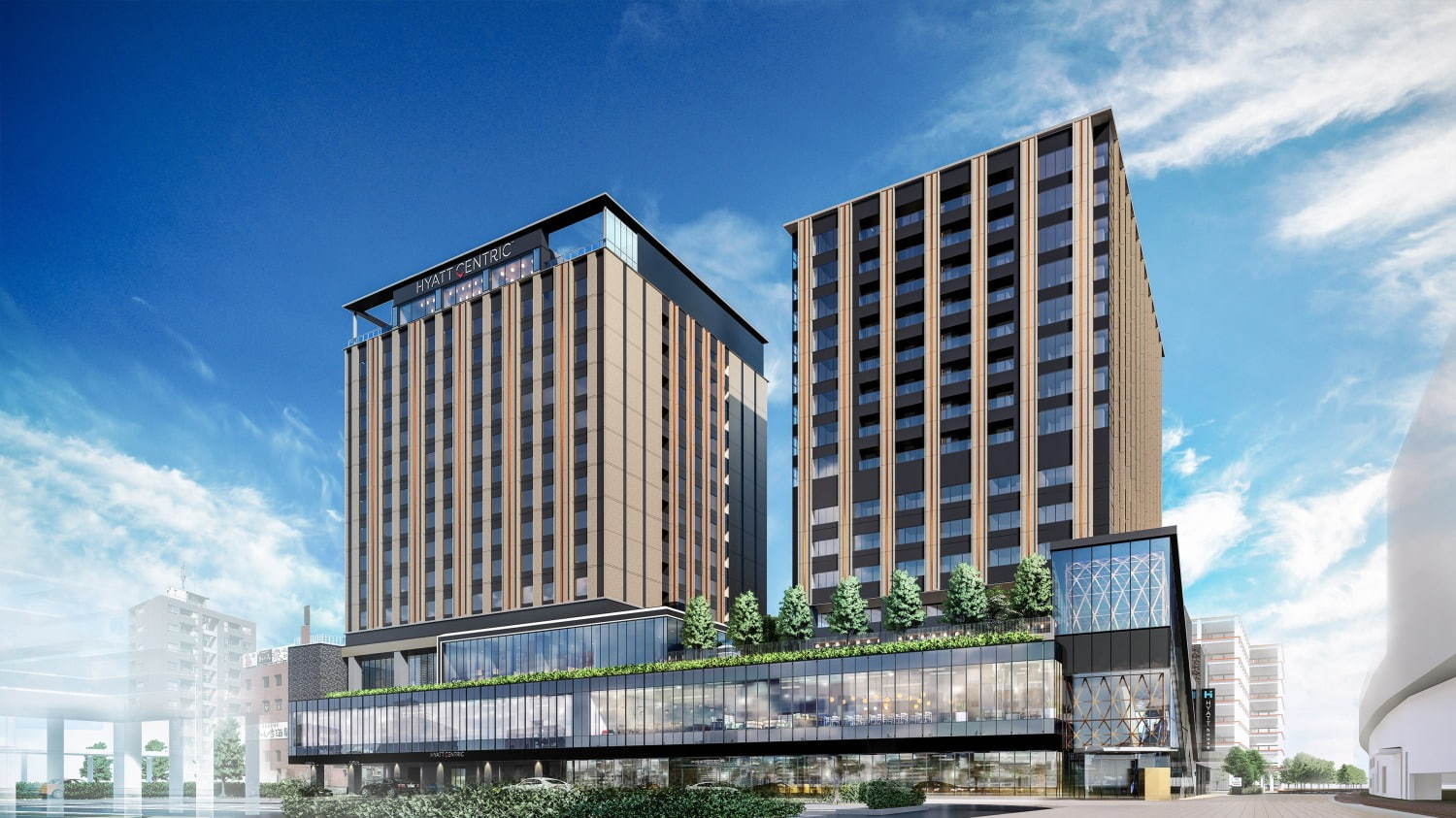 「クロスゲート金沢」ハイアットブランドホテル＆商業施設含む、金沢駅西口の複合施設(8月開業)