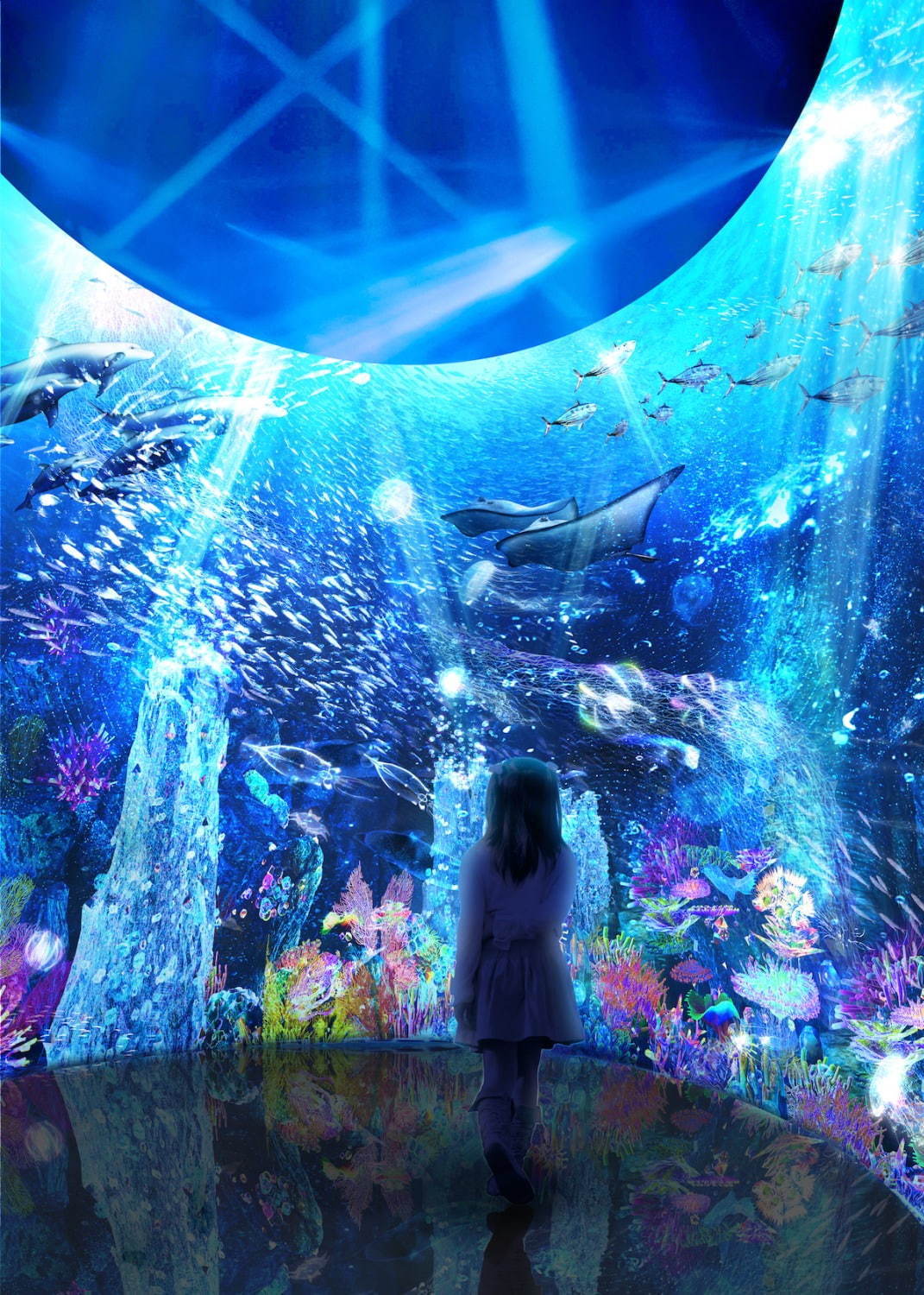 オーシャン バイ ネイキッド 光の深海展 横浜アソビルで 極彩色の深海世界を巡るデジタルアート ファッションプレス