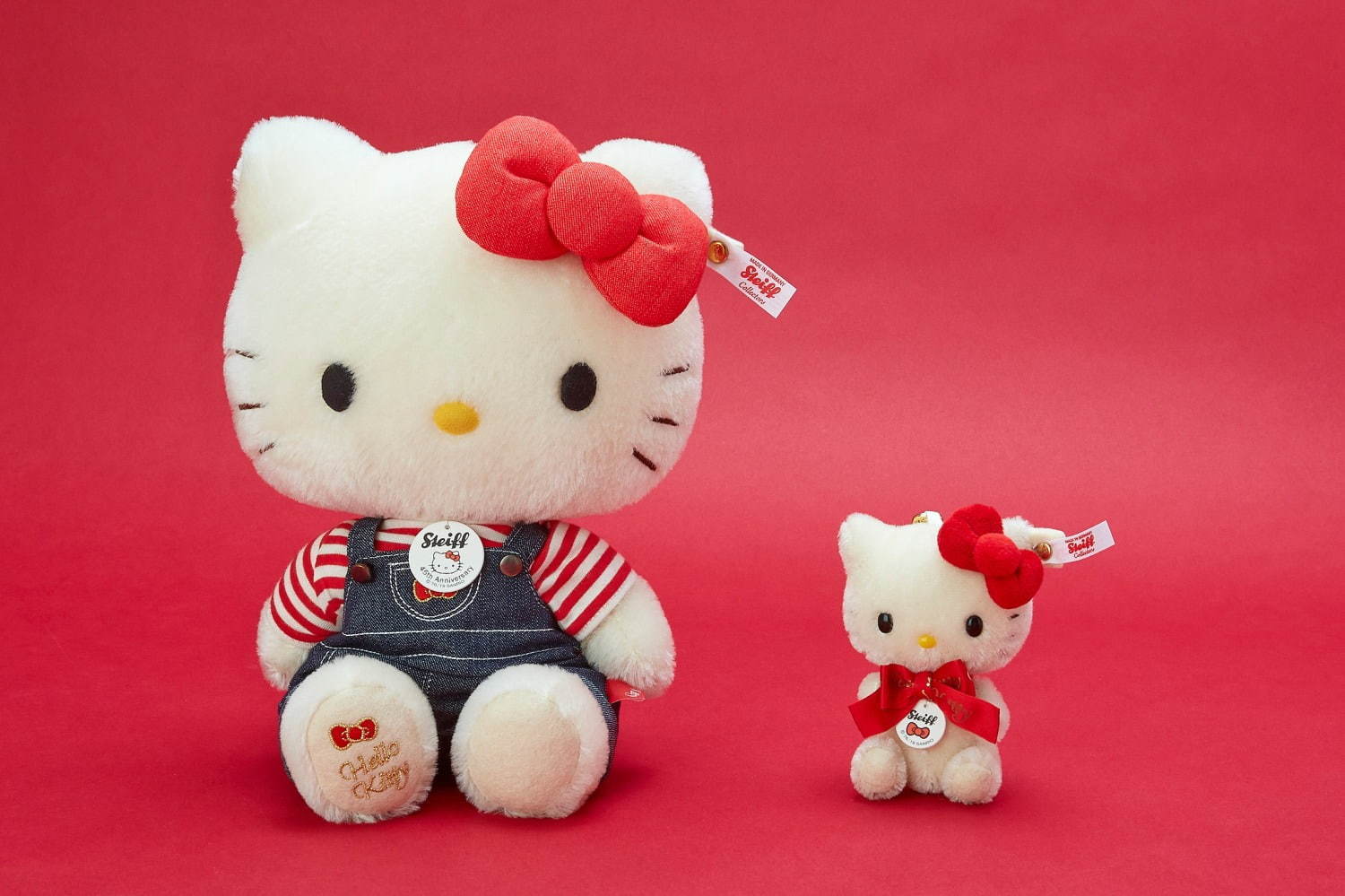 ハローキティ×シュタイフのぬいぐるみ＆キーリング、誕生45周年を記念して限定発売｜写真1