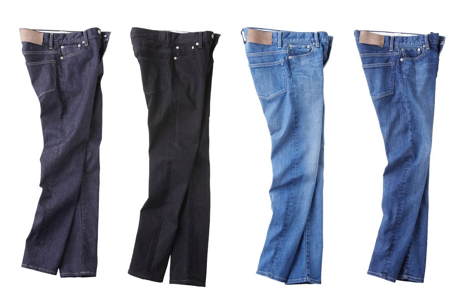 〈ウィメンズ〉CORBEL MONSTER STRETCH 左から:(インディゴ、ブラック) 17,000円+税/(ライトインディゴ、フェーデッドインディゴ) 24,000円+税