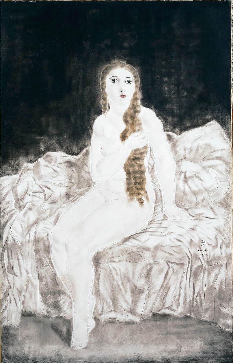 藤田嗣治「長い髪のユキ」1923年作
油彩・キャンバス(100×65cm)
