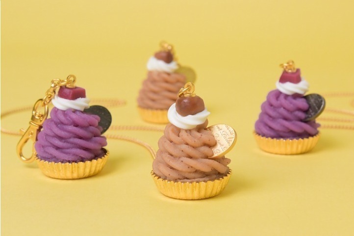 Q-pot.から「和栗・紫芋のモンブランカップケーキ」ネックレス＆バッグチャーム登場