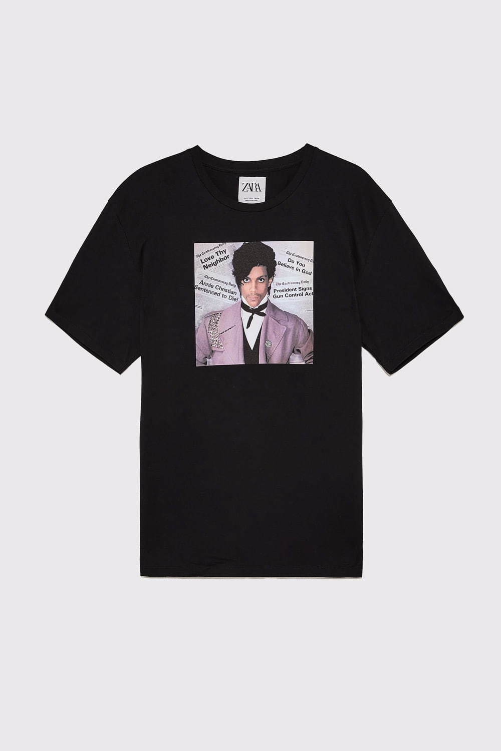 ZARA MAN×プリンスのTシャツ＆スウェットシャツ、ブラックにスパンコールの刺繍｜写真4