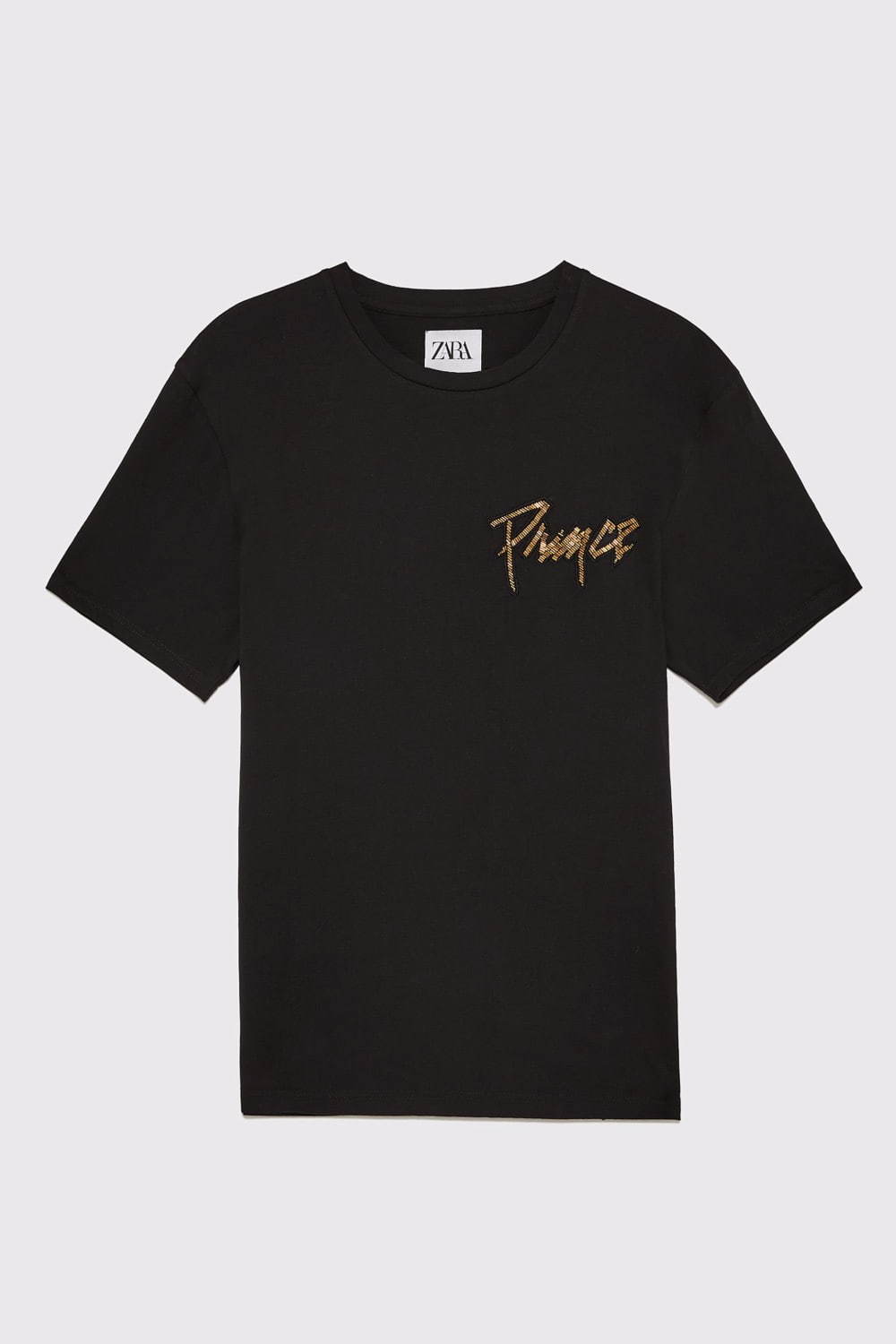 ZARA MAN×プリンスのTシャツ＆スウェットシャツ、ブラックにスパンコールの刺繍｜写真2