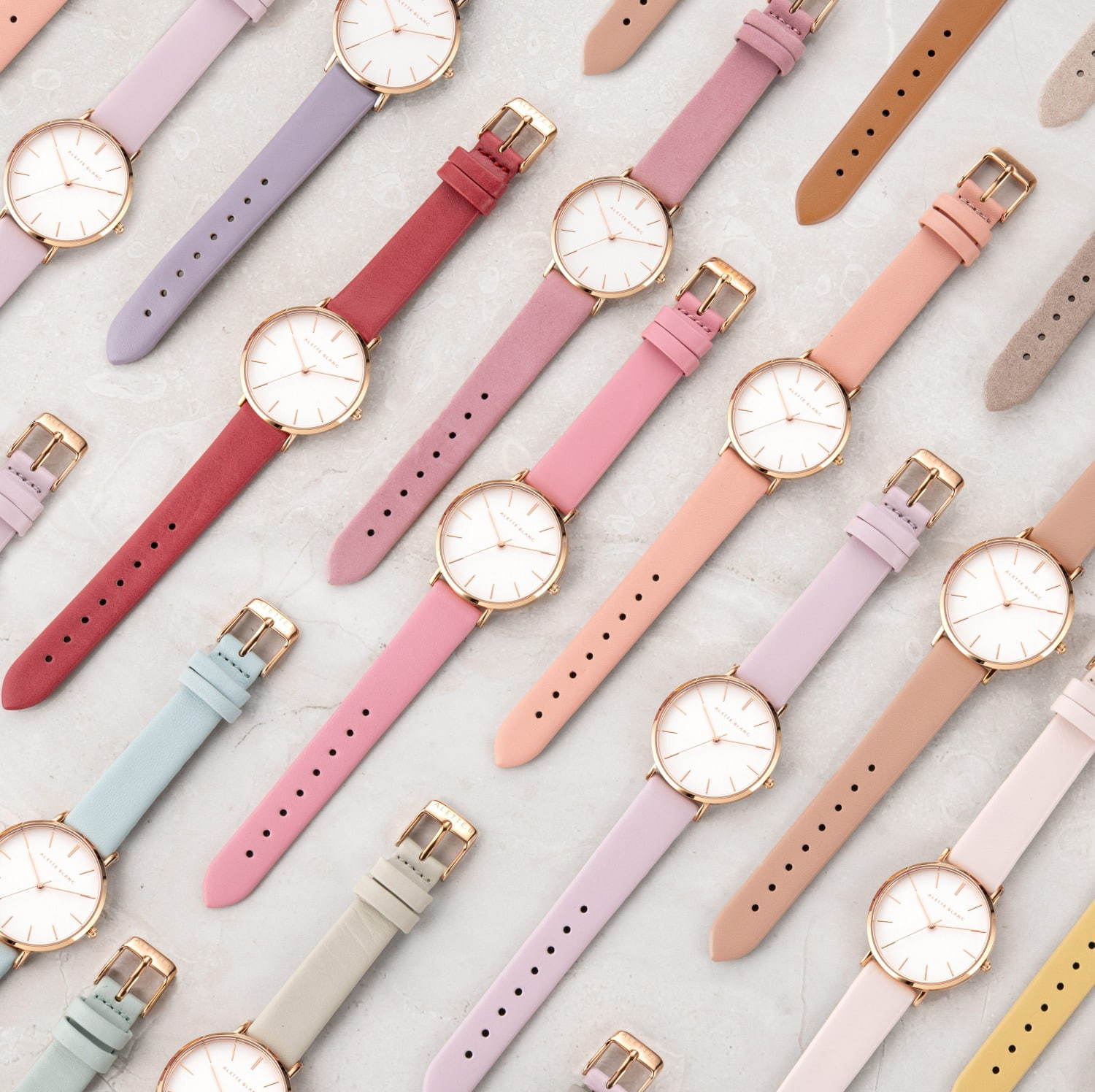 アレットブラン“33色”から選べる腕時計「パレットコレクション」ローズ