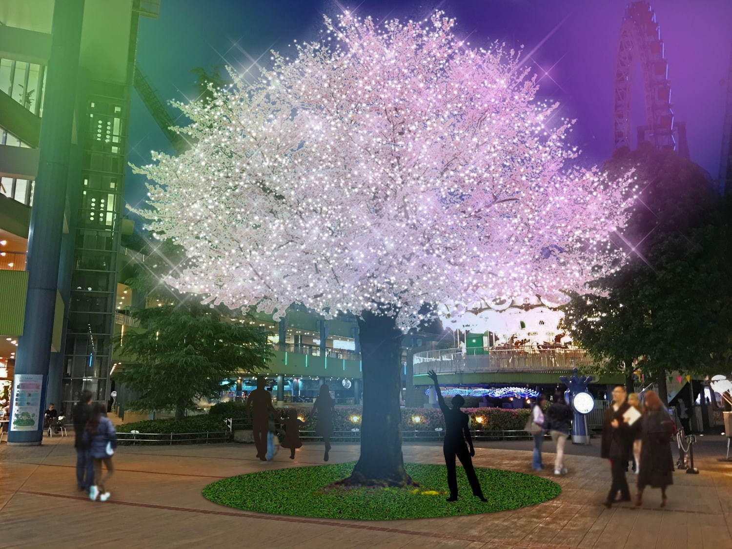 東京ドームシティは“和”がテーマ、満開の桜や天の川を光と音で表現