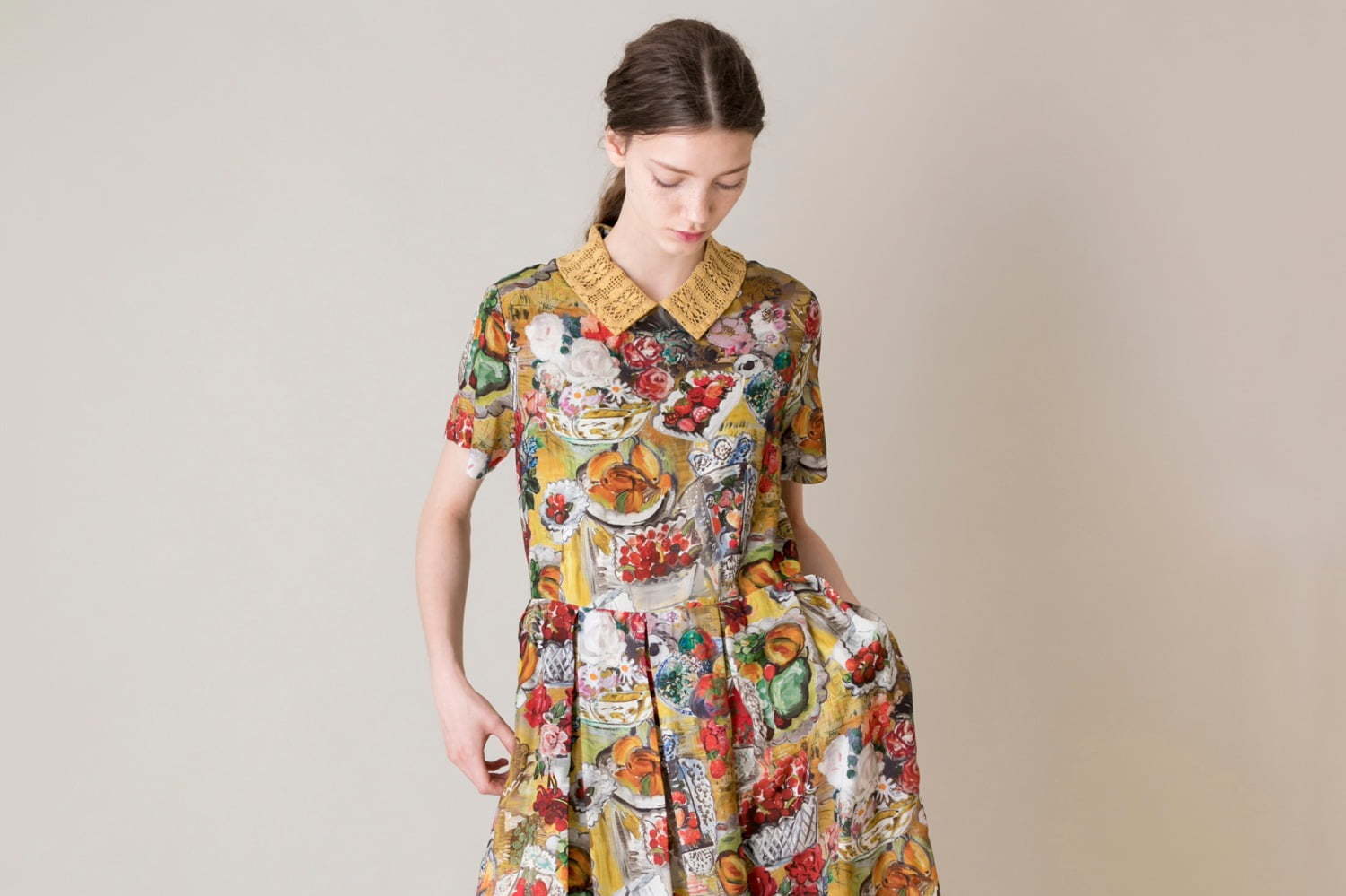 ジェーンマープルドンルサロンの新作、ラウル・デュフィや印象派絵画プリントのドレスやスカート