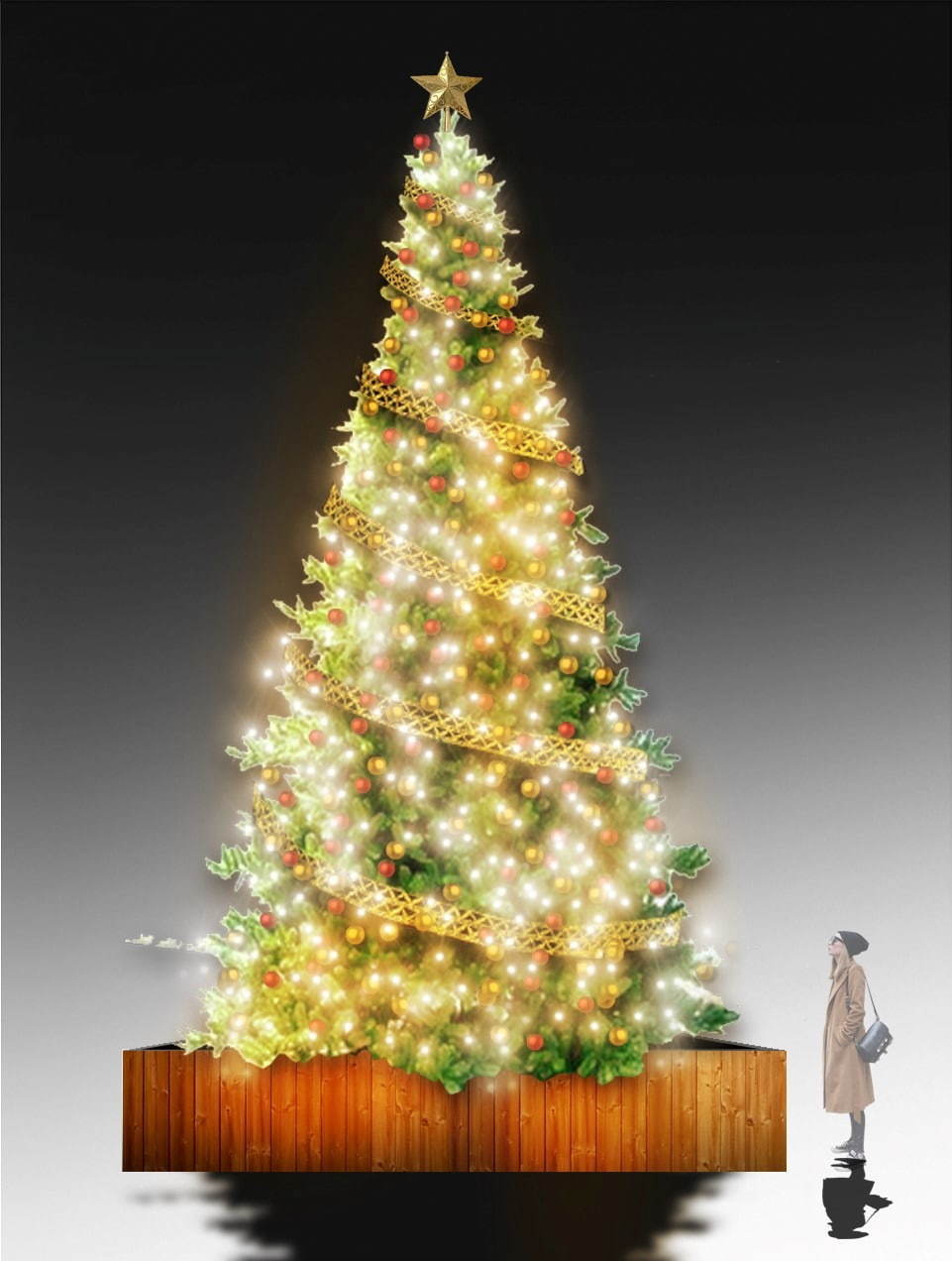 東京スカイツリータウンのクリスマス イルミネーション シャンパンゴールドの限定ライティング ファッションプレス