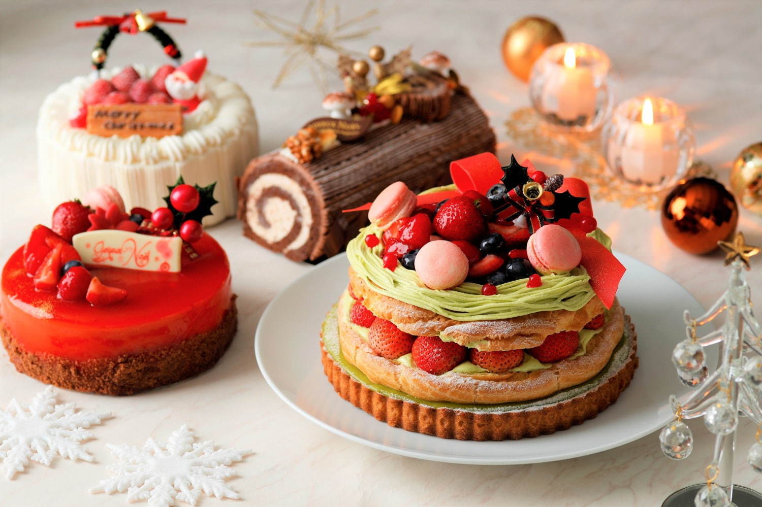 ホテルニューグランドのクリスマス2019、リースを模ったサクサク“パリブレスト”など4種のケーキ｜写真1