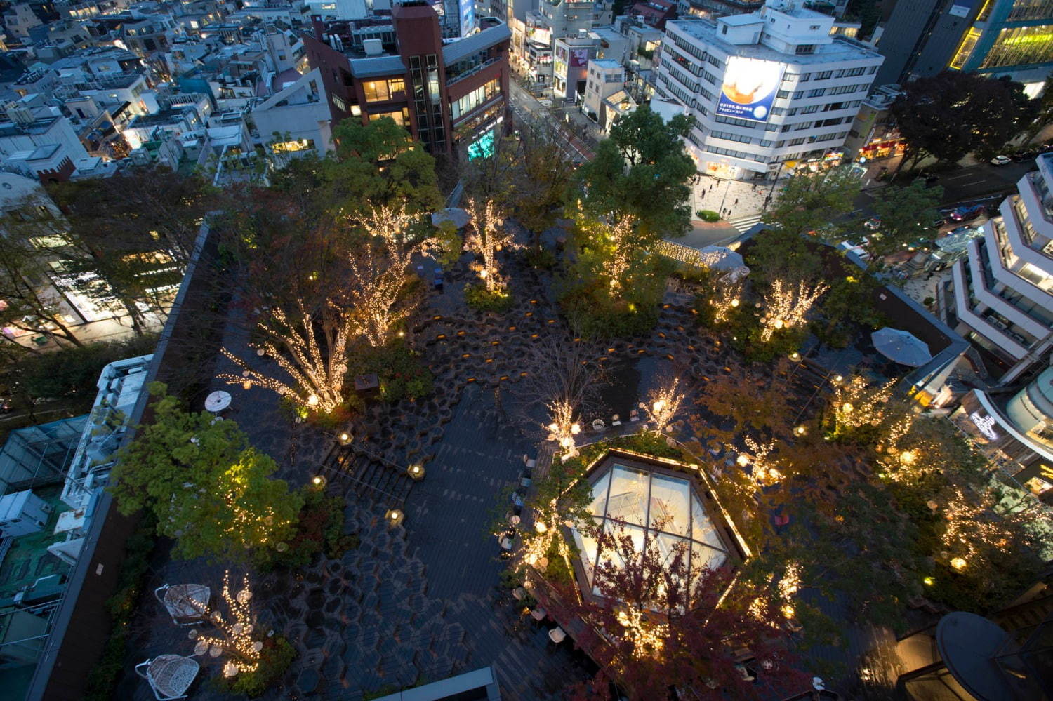 東急プラザ表参道原宿の屋上テラスにクリスマス仕様のイルミネーションが点灯｜写真1