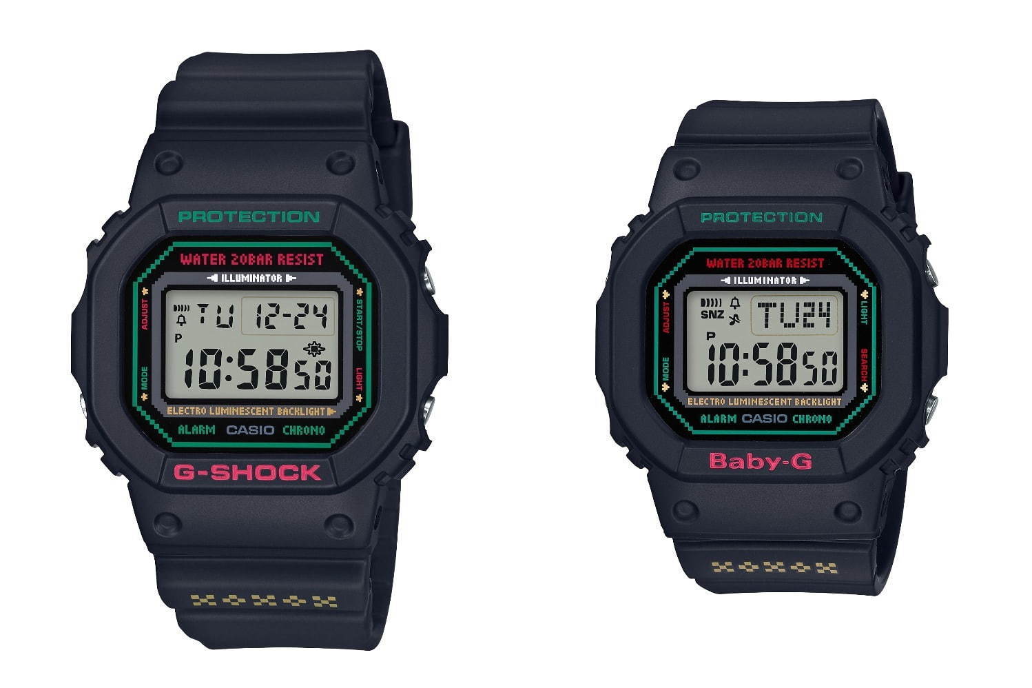 G-SHOCKとBABY-Gのクリスマス限定ペアウオッチ、“天使と悪魔”を配した白＆黒の2モデル｜写真7