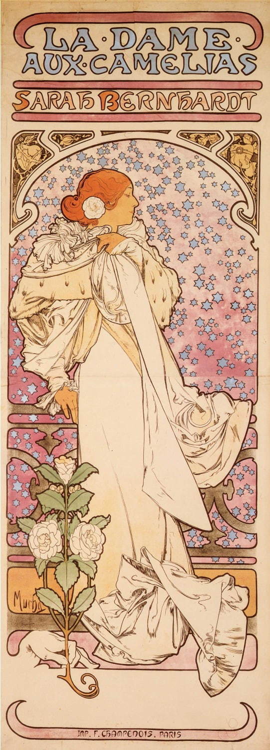 アルフォンス・ミュシャ 《椿姫》 1896年
202.5×70.0cm リトグラフ・紙 京都工芸繊維大学美術工芸資料館蔵
※横須賀美術館のみの展示