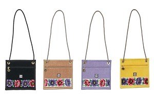 シアタープロダクツ×フェイラー、シュニール織のハンカチ風ポシェット＆筒型ショルダーなど