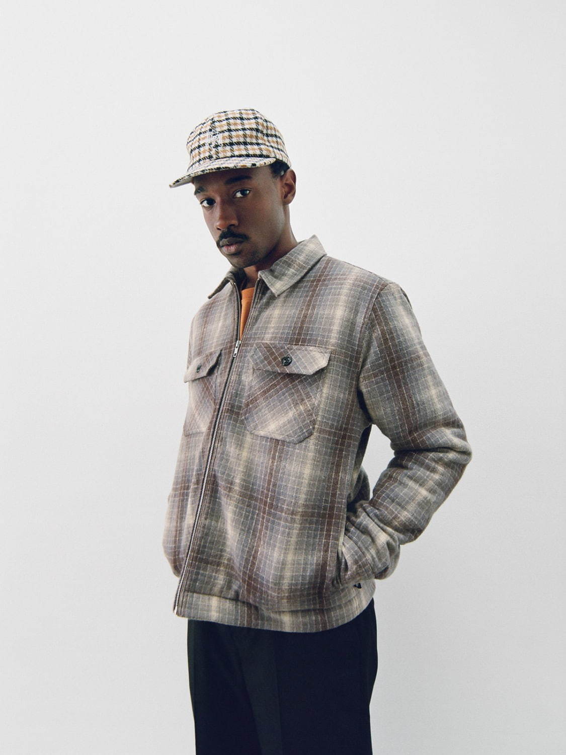 Stussy ステューシー Brush Plaid Zip up Jacket