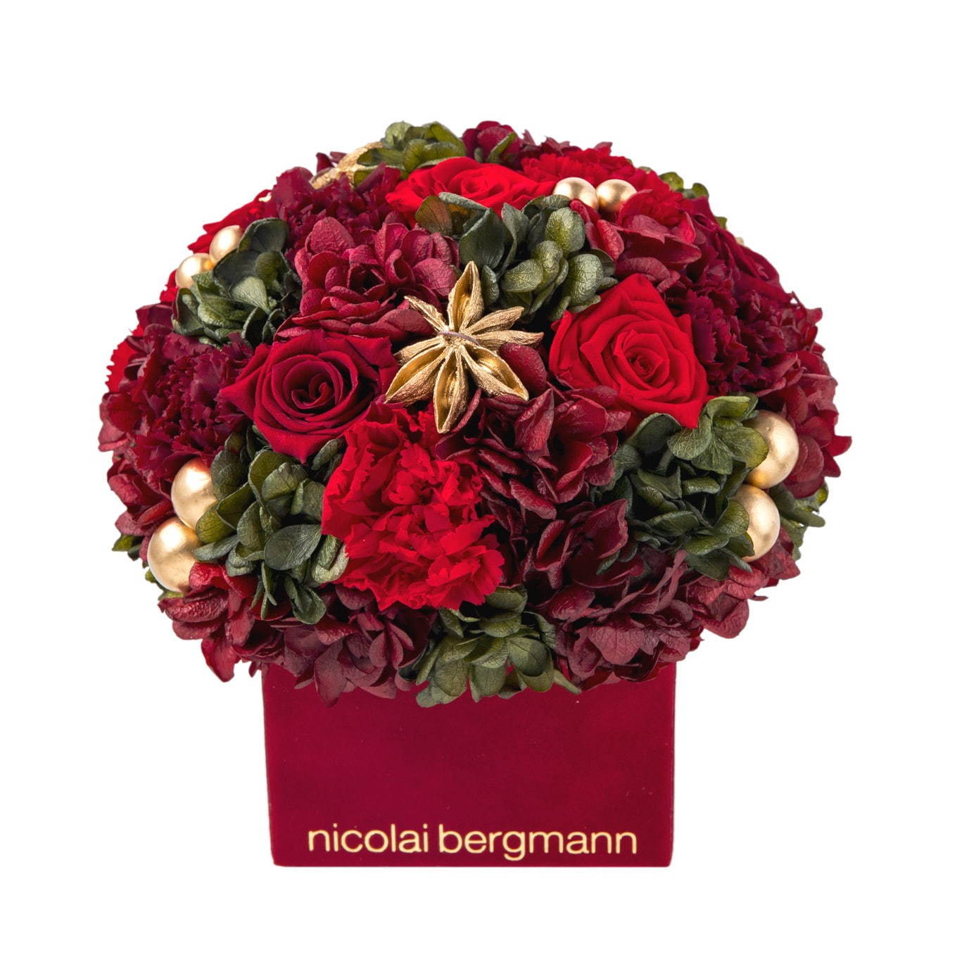 ニコライ バーグマンのクリスマス限定フラワーボックス、真紅のベルベットに赤白の花々を詰め込んで｜写真8