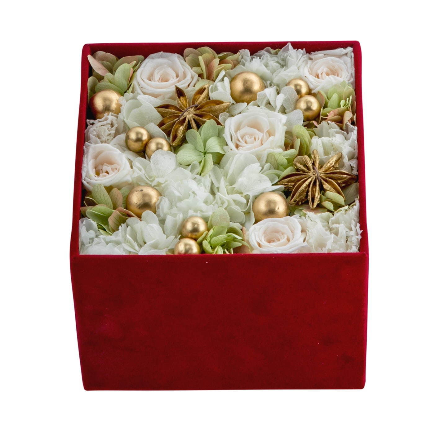 ニコライ バーグマンのクリスマス限定フラワーボックス、真紅のベルベットに赤白の花々を詰め込んで｜写真7