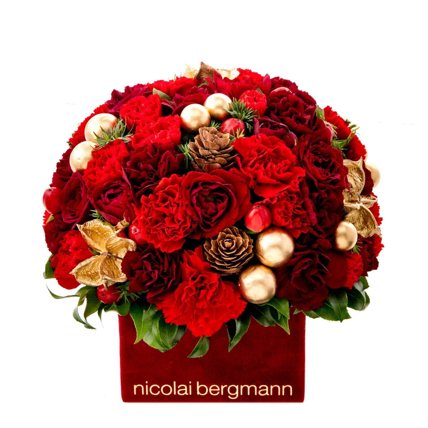 ニコライ バーグマンのクリスマス限定フラワーボックス、真紅のベルベットに赤白の花々を詰め込んで｜写真3