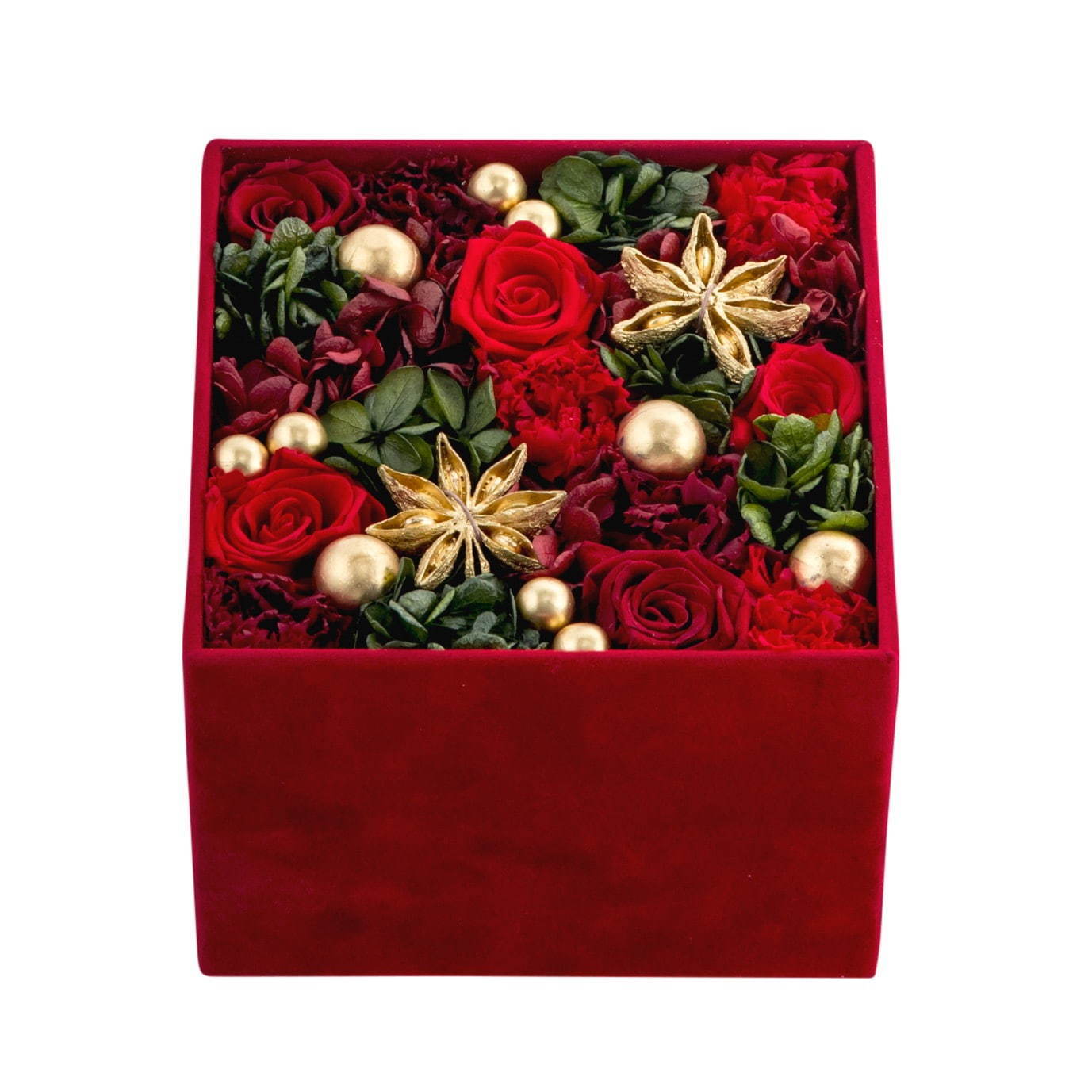ニコライ バーグマンのクリスマス限定フラワーボックス、真紅のベルベットに赤白の花々を詰め込んで｜写真6