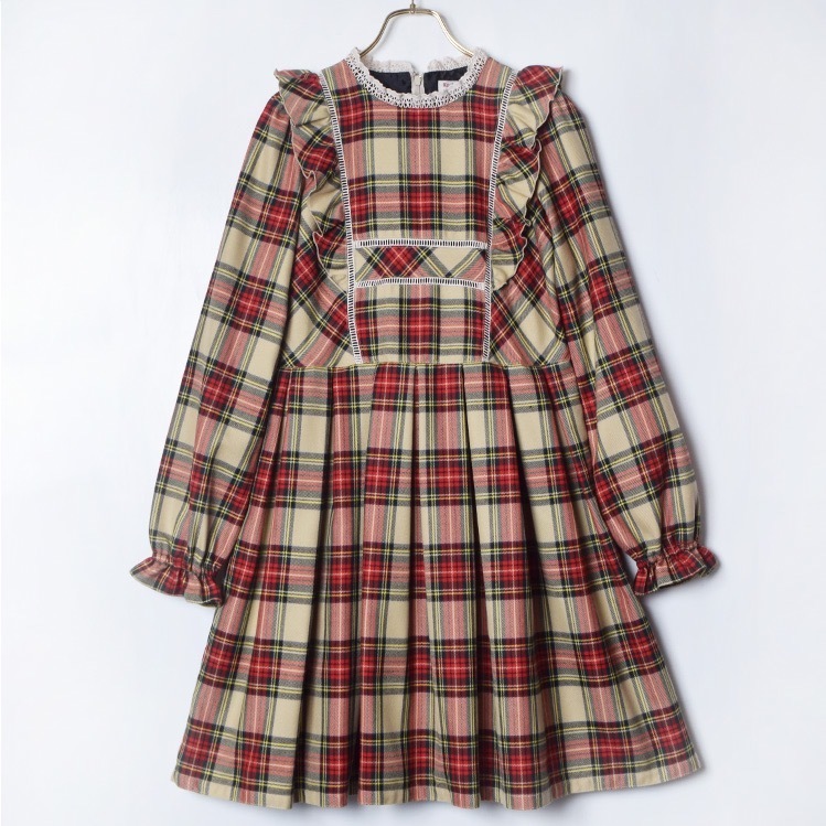 Emily Temple cute / Teddy Bear Tartanワンピース Y-23-07-06