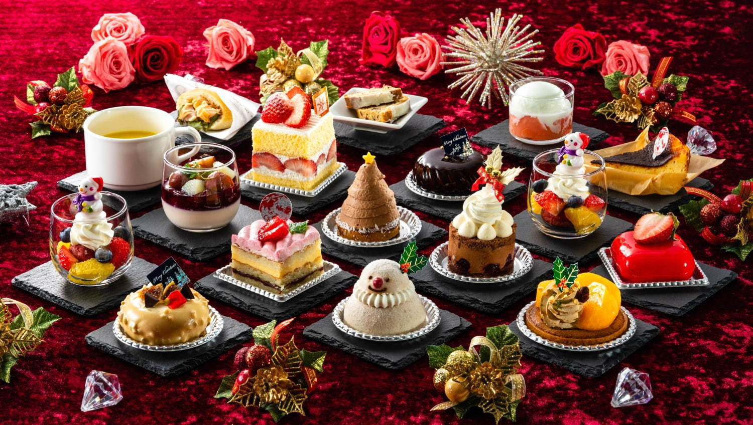 ホテル日航大阪のクリスマススイーツブッフェ、雪だるまケーキやツリーモンブランなど全16種｜写真1