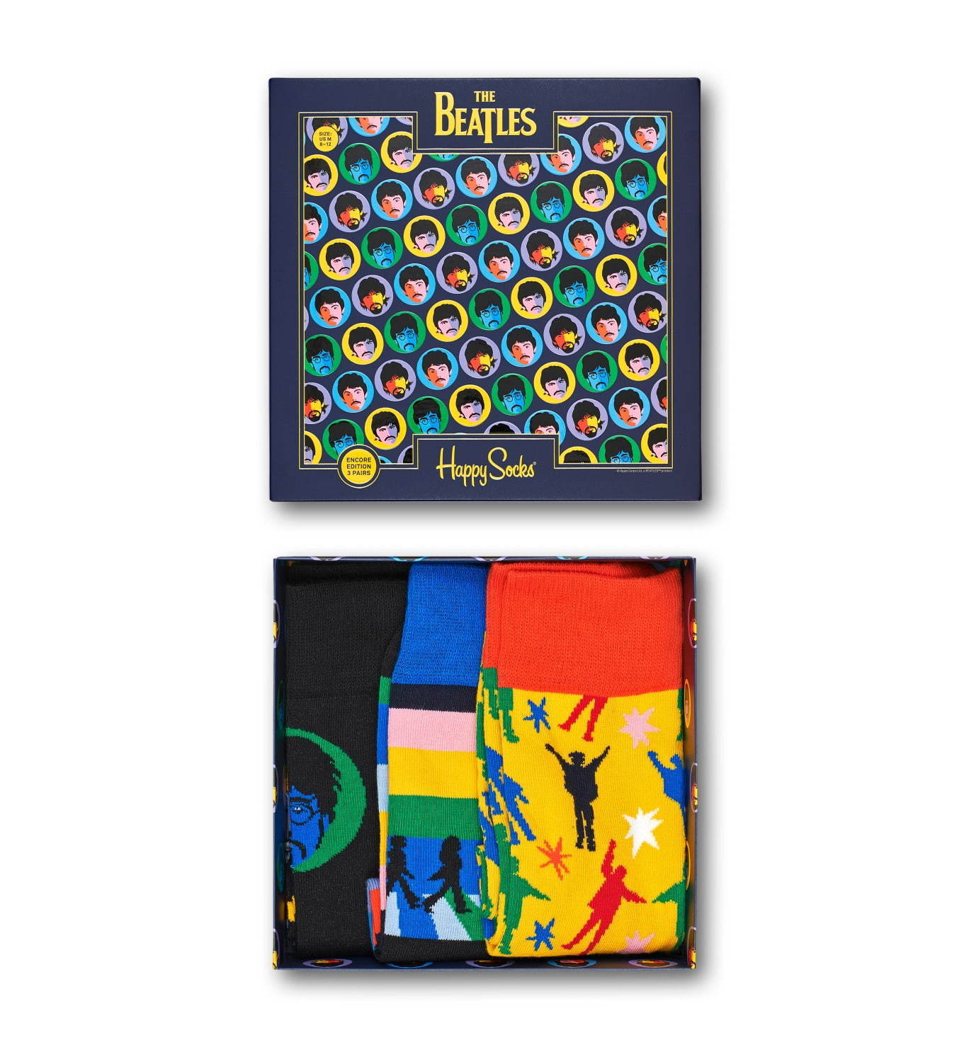 ハッピーソックス ザ ビートルズの新作ソックス 人気アルバムから着想を得たロゴやメンバーのイラスト ファッションプレス