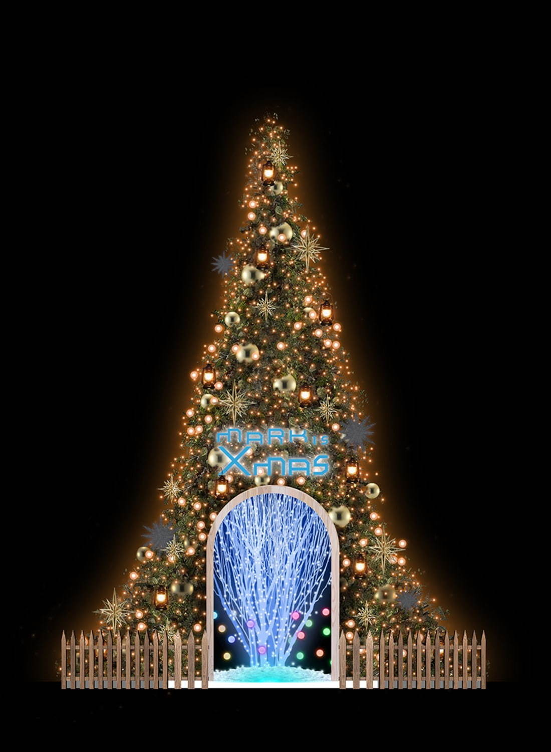 マークイズみなとみらいのクリスマス - 中に入って楽しむ“体験型”ツリー、カラフルに変化する光｜写真3