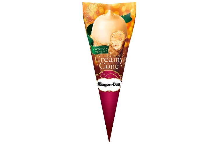ハーゲンダッツ“コーンタイプ”の新作アイスクリーム「クリーミーコーン バニラメープルウォルナッツ」