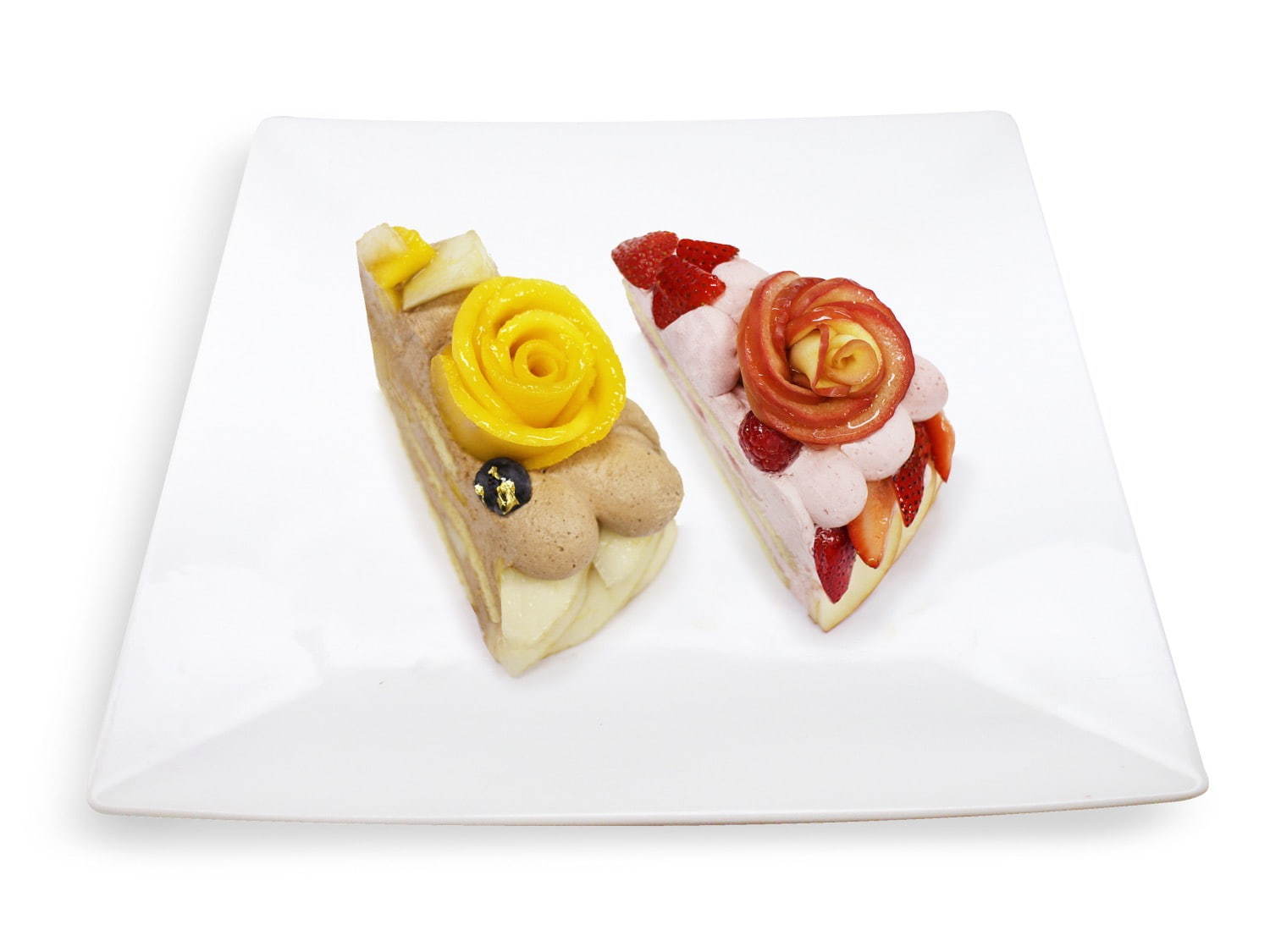 カフェコムサ“アップル＆マンゴーのバラ咲く”ショートケーキ、1日間限定で発売｜写真3