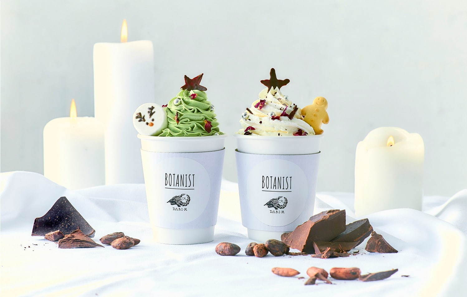 ボタニスト トウキョウ“クリスマスツリー”型の限定ホットチョコ、クッキーや花びらを自由にトッピング|写真1