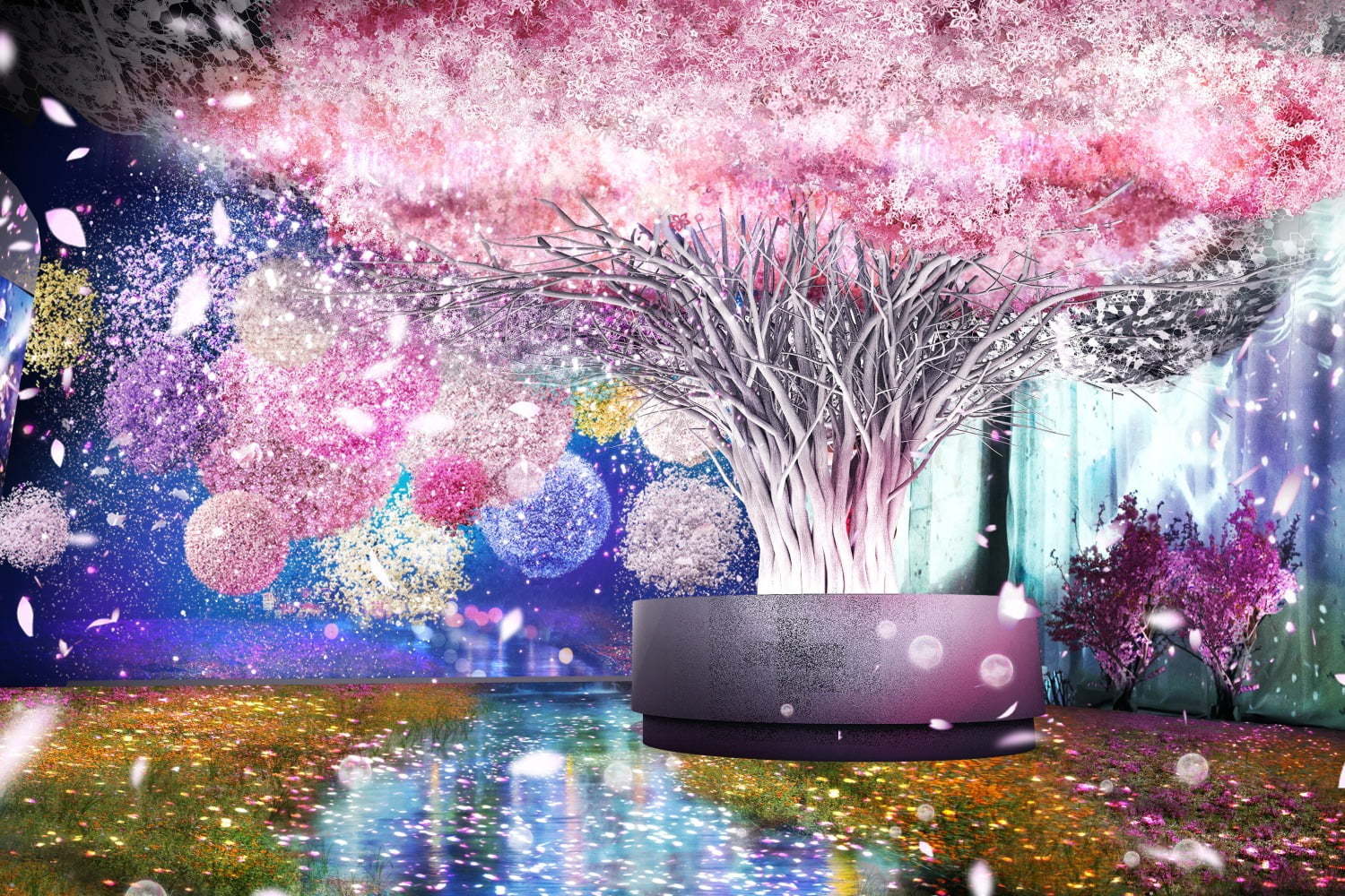 日本橋で「フラワーズバイネイキッド 2020 ー桜ー」デジタル