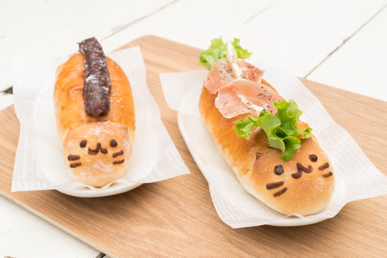 ネコッペ あんこと大山バター 500円＋税／生ハム＆チーズ 550円＋税