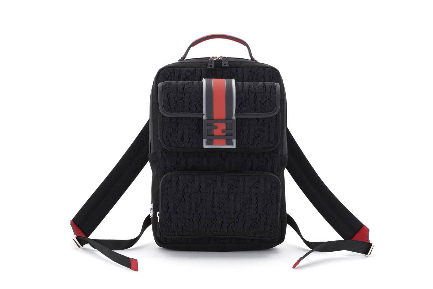 フェンディのメンズバッグ「バゲット パック」フロントに“バゲット”を配したバックパック