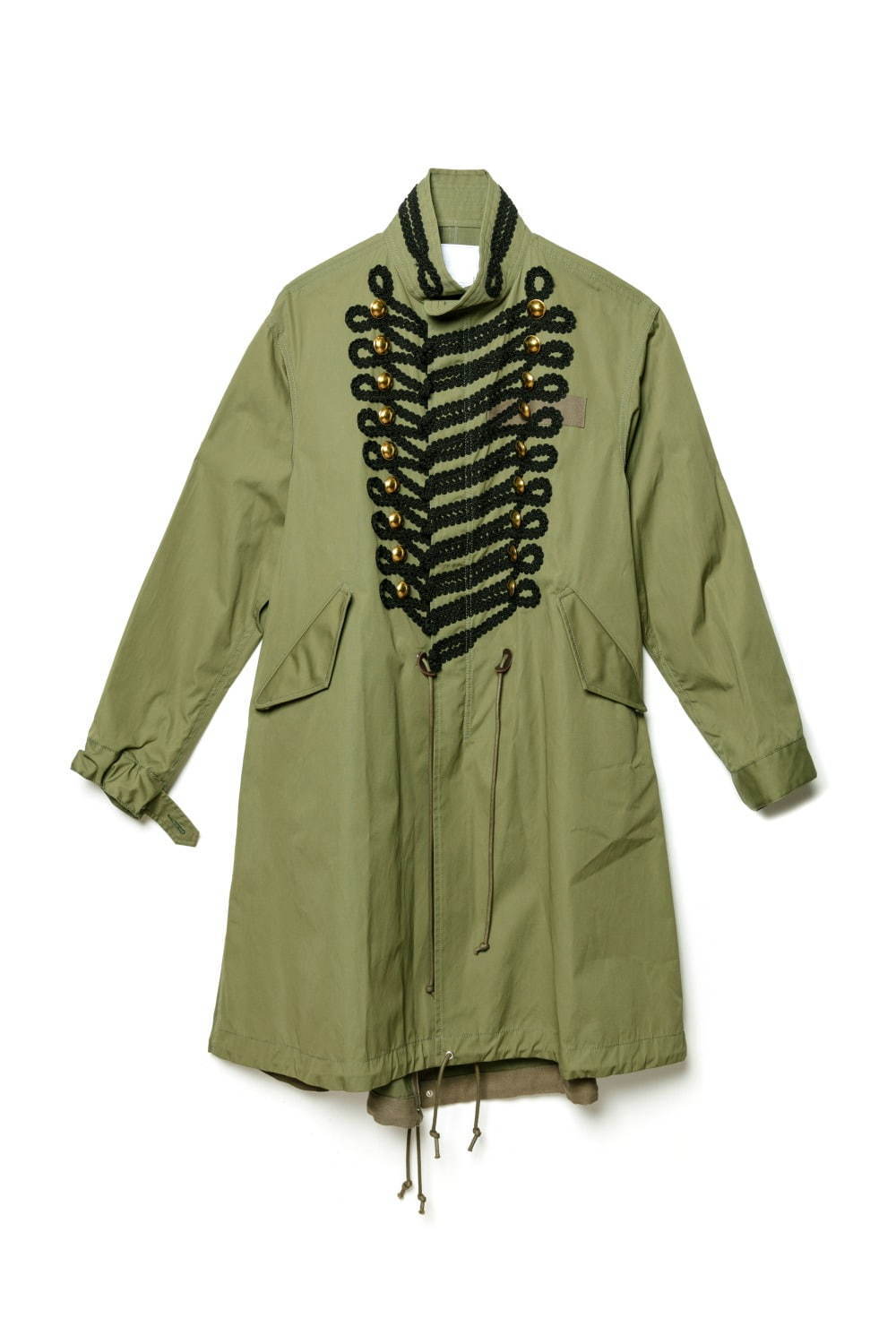 sacai ドーバー限定のモッズコート、ナポレオンジャケットの装飾を加え 