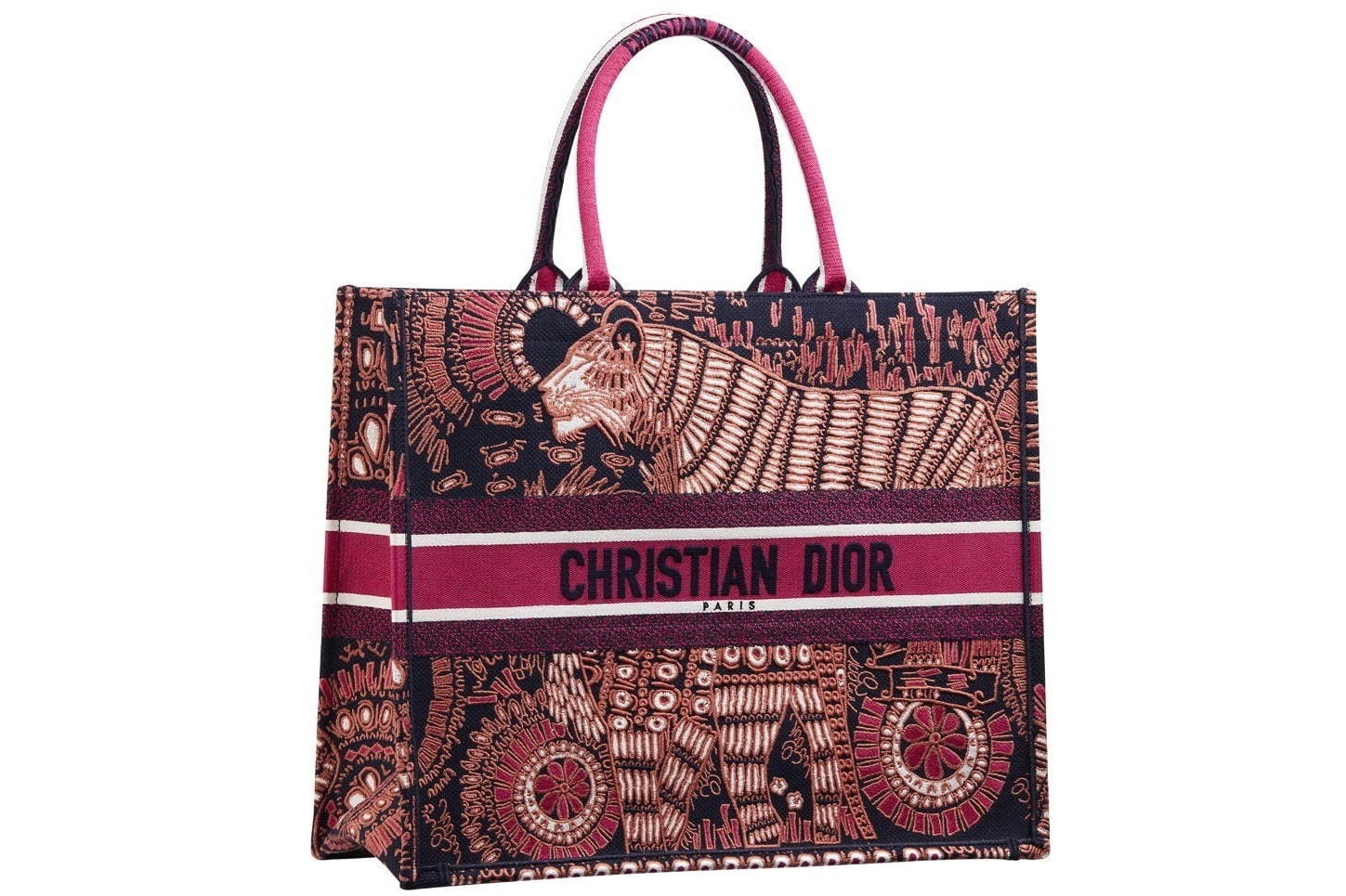 レディ ディオール｜ディオールの“アフリカンプリント”風バッグ、ライオン刺繍の「ブック トート」など