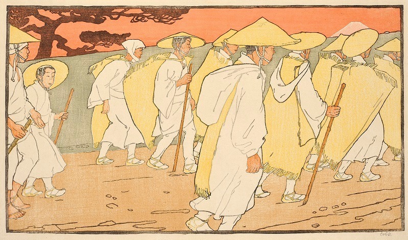 エミール・オルリク《富士山への巡礼》1901年、パトリック・シモン・コレクション、プラハ