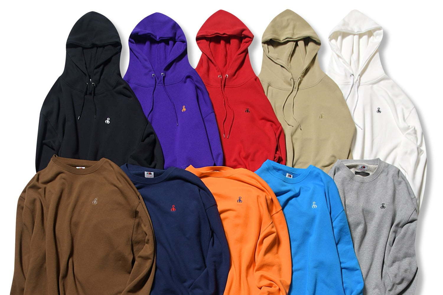 ソフネット×フルーツオブザルームのフーディーが全10色で、F.C.R.B.×ニューエラキャップも