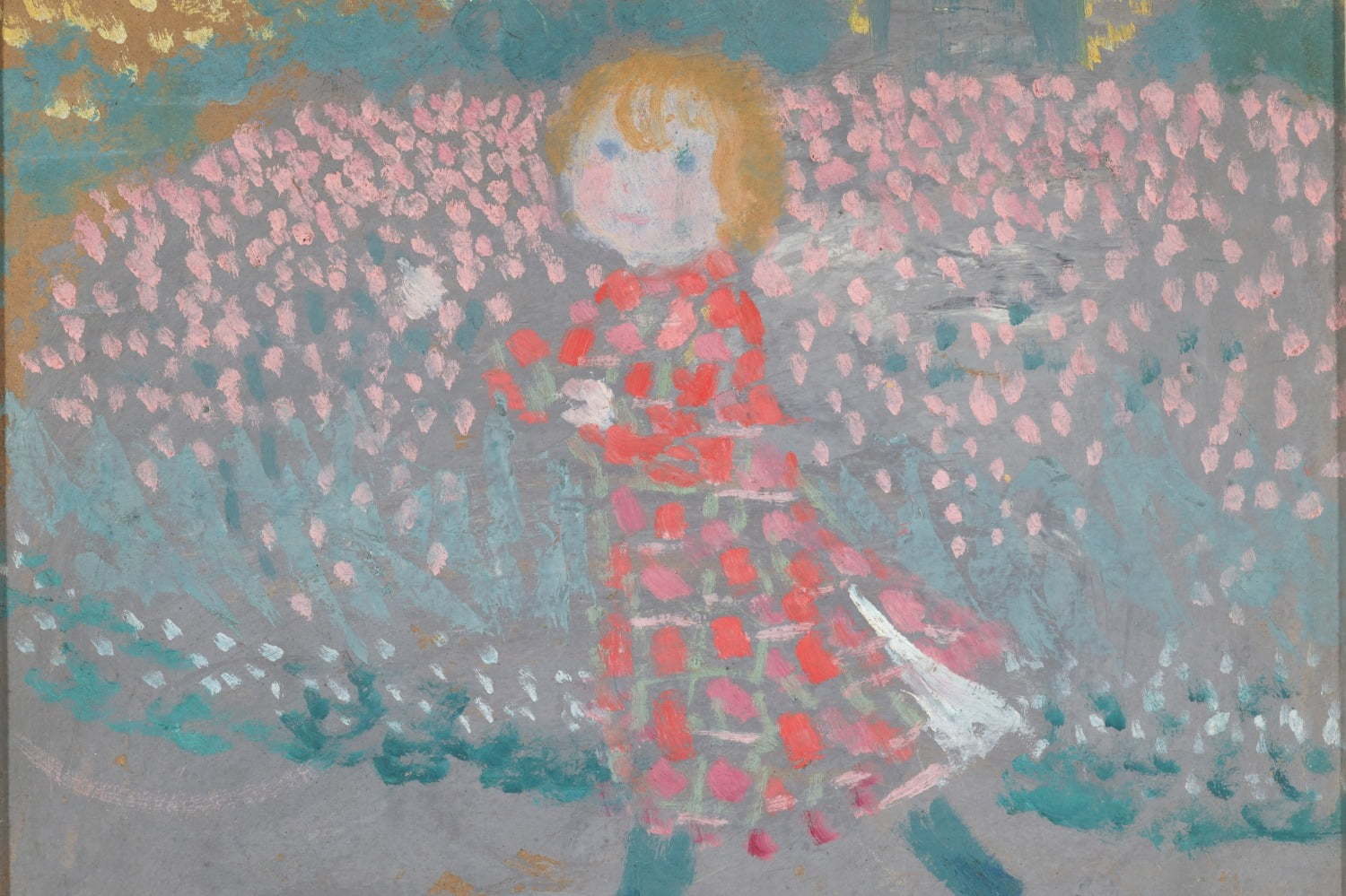 F100 親子 油絵 抽象画 現代アート 子ども スペイン 人物画 （Y