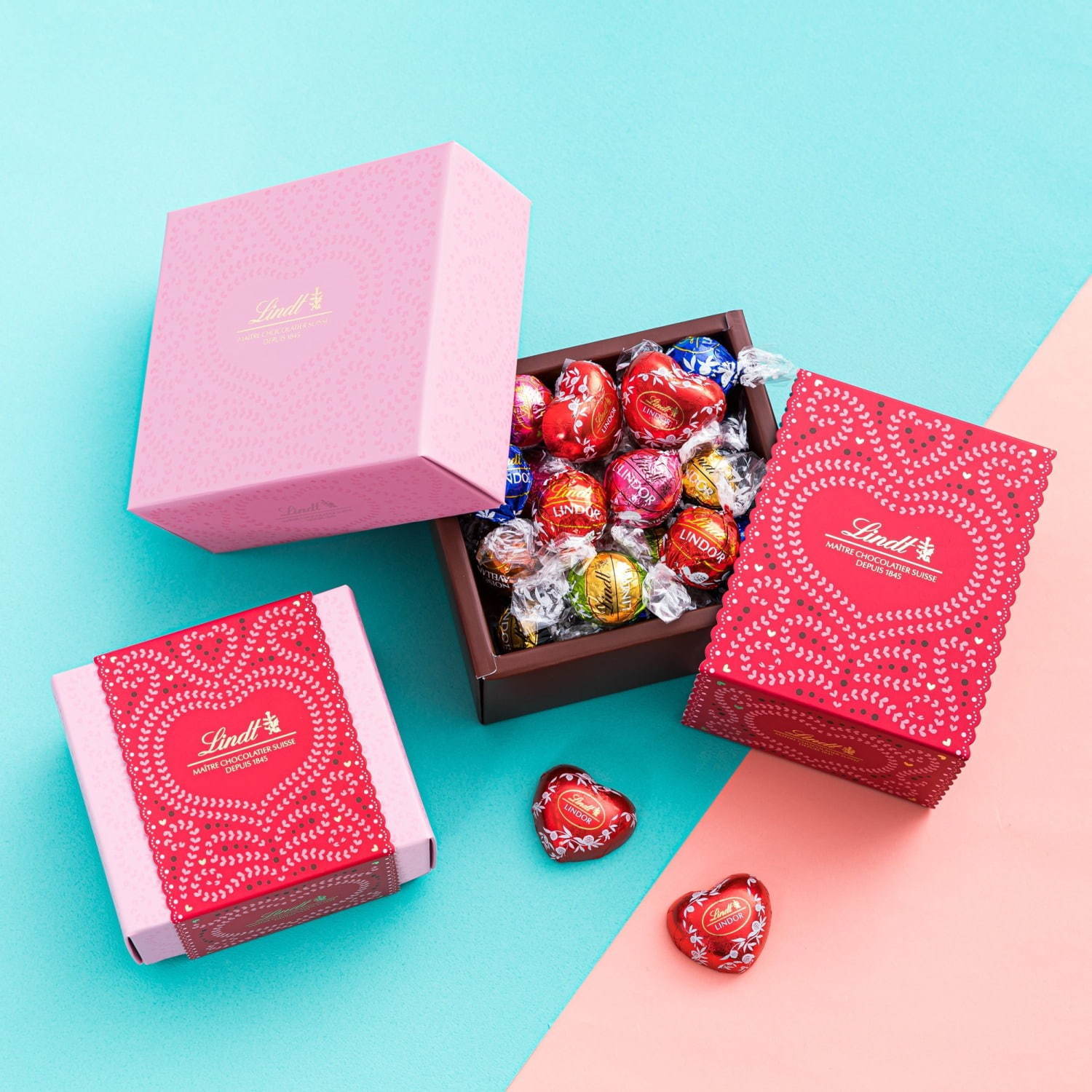 リンツのバレンタイン2020、限定チョコレートや人気チョコ“リンドール”を詰め合わせたボックス｜写真5