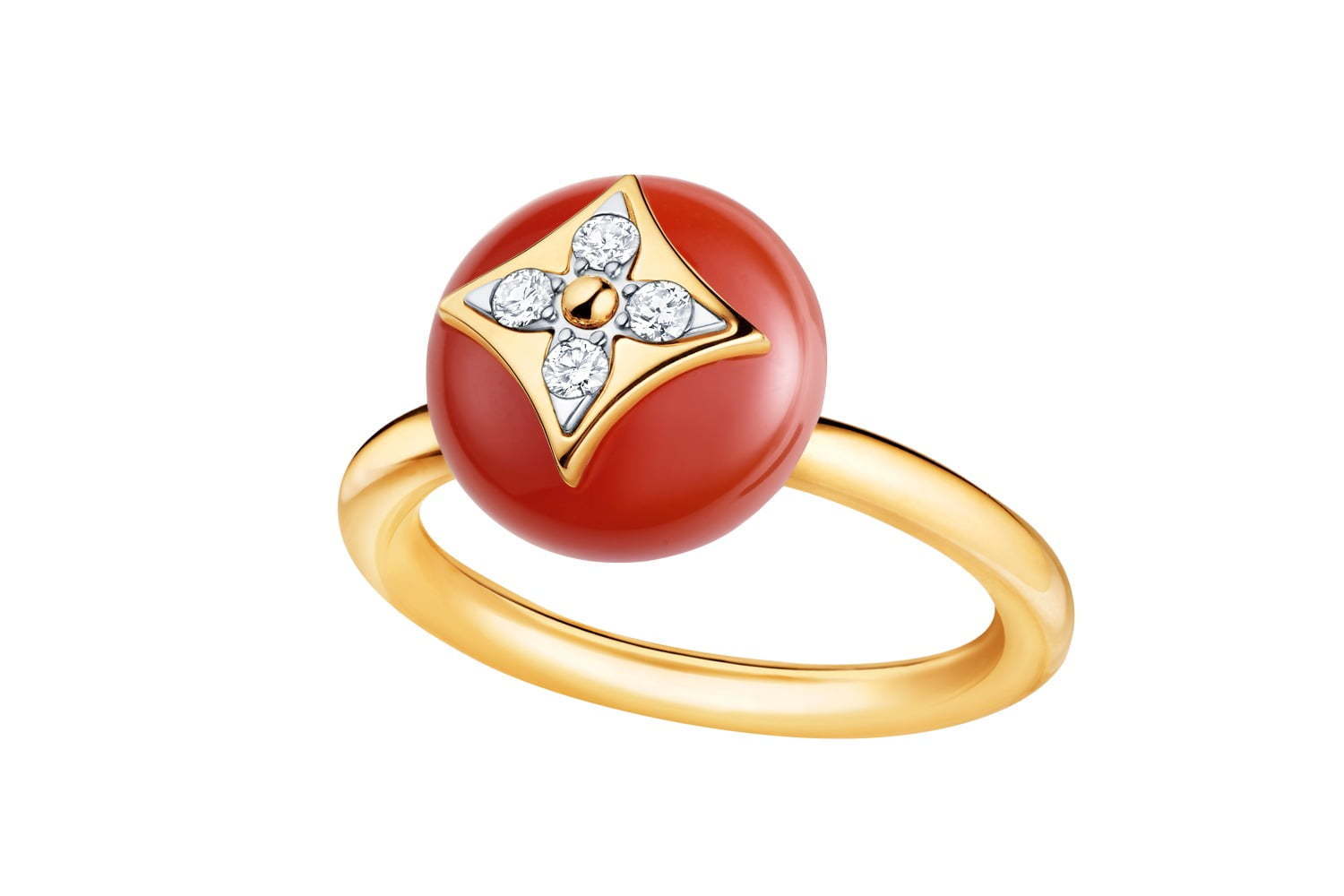 ルイ・ヴィトンのファインジュエリー「B ブロッサム」フラワー・モチーフ輝くカーネリアンの新作