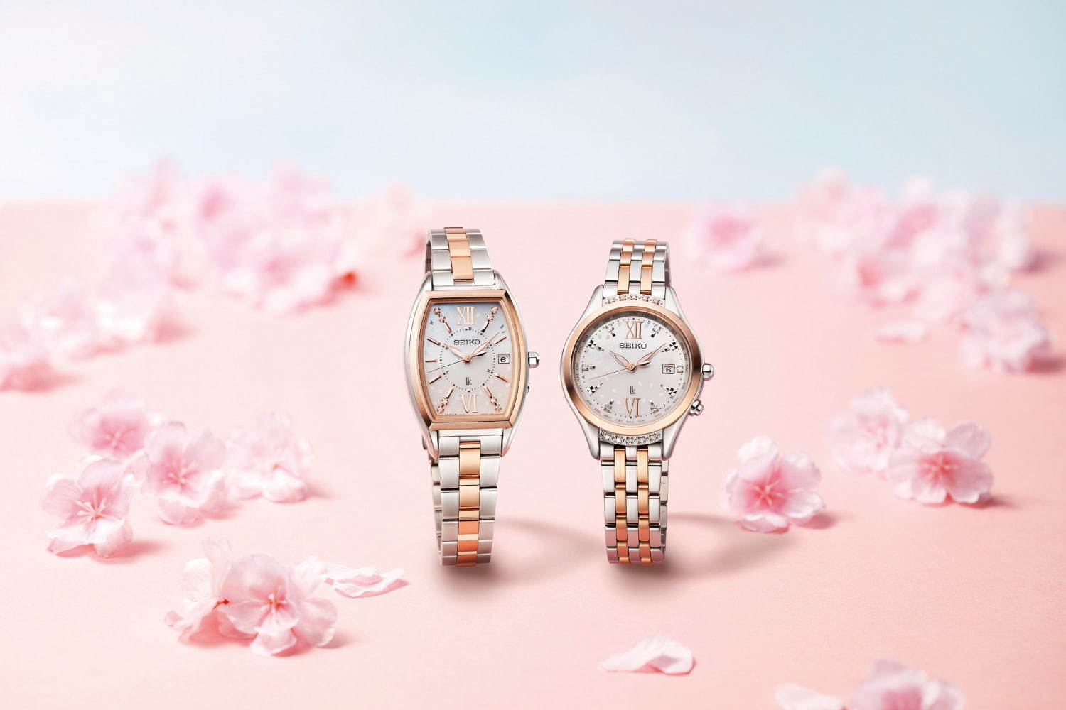 セイコーウオッチの“桜”腕時計 - 満開の桜＆春の青空を表現、ダイヤモンドやクリスタルを装飾｜写真1