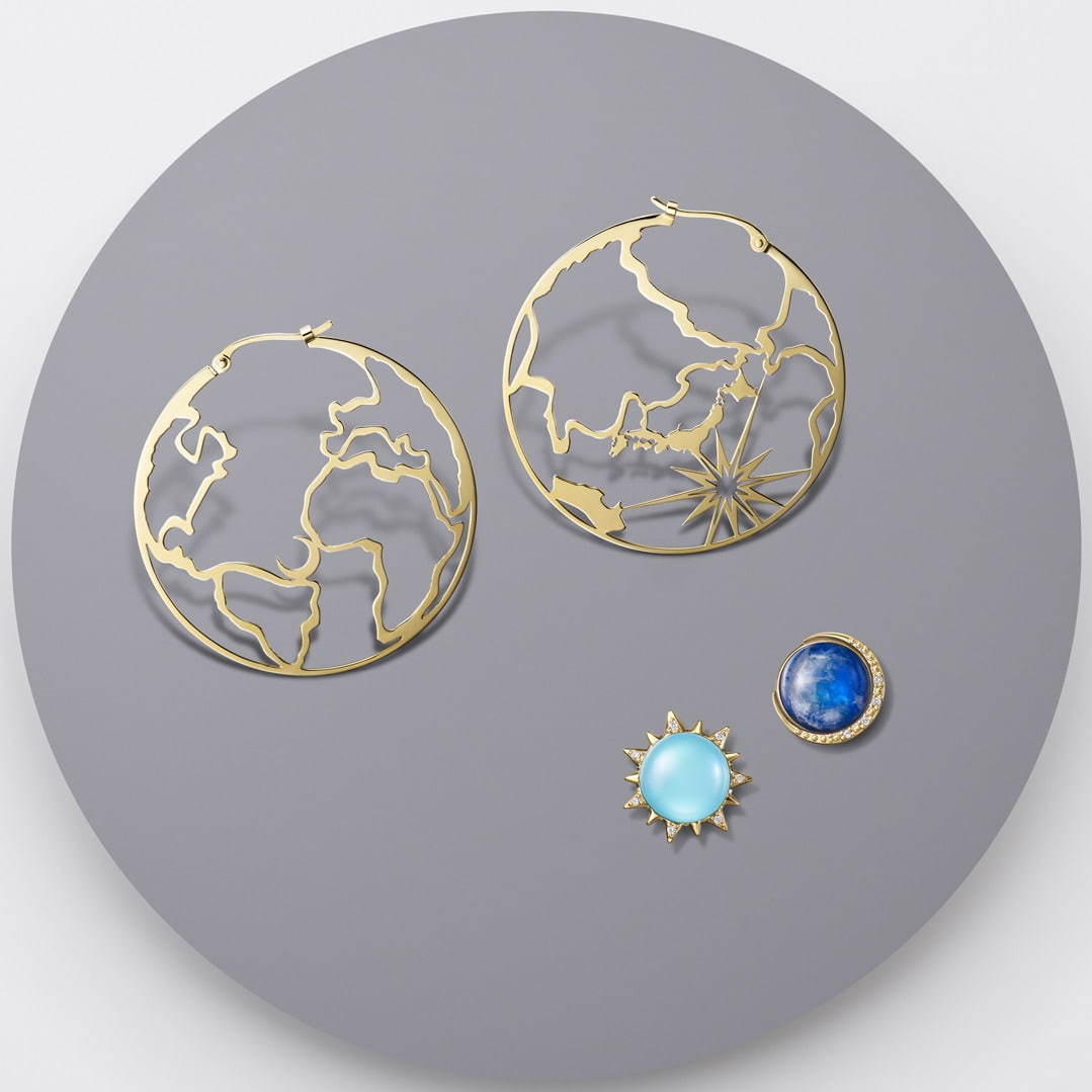 EARTH OPENWORK PIERCE 10YG ピアス 38,000円＋税 MOON SUN PIERCE K18YG ラピスラズリ/ターコイズ/ロイヤルブルームーンストーンピアス 77,000円＋税