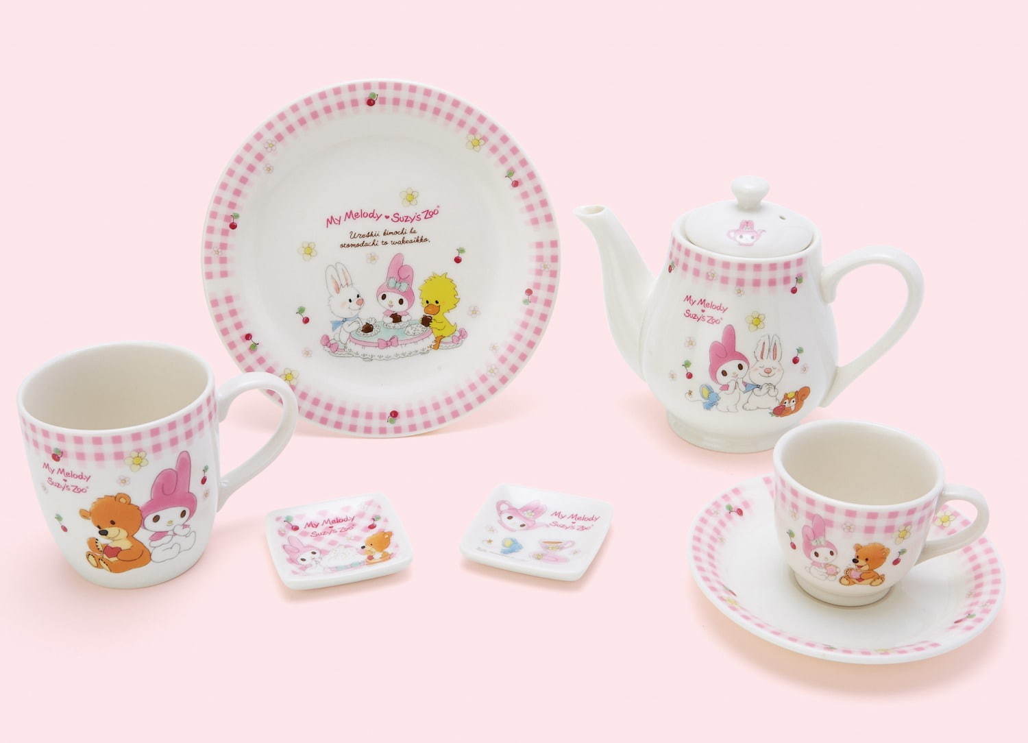 マグカップ 1,000円＋税、ケーキプレート 900円＋税、デミカップ ソーサー 2,000円＋税、ティーポット 3,000円＋税、プチ各小皿(スイーツ、ティータイム) 各400円＋税