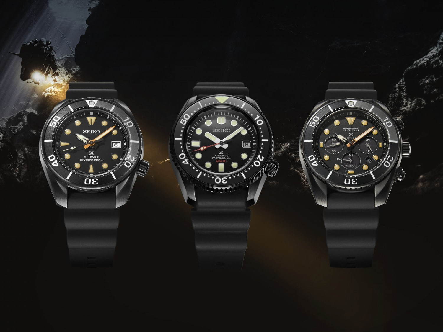 セイコー プロスペックス“夜の深海”着想の新作腕時計3型、レッドやオレンジをアクセントに｜写真1