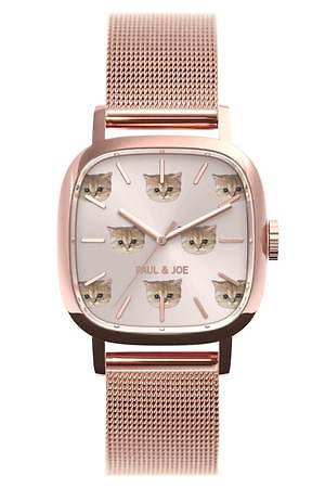ポール & ジョー“猫”モチーフの限定腕時計「スクエア ヌネット」猫の顔