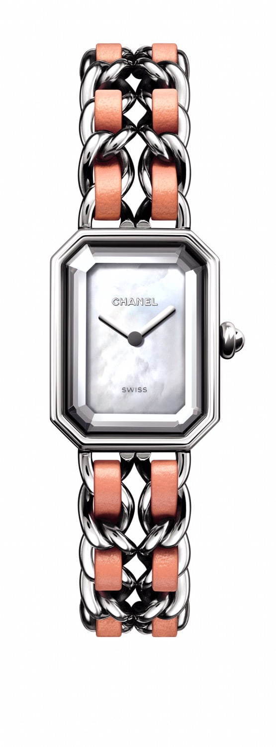 シャネルの腕時計「プルミエール」“ピンクレザー”ブレスレットの限定