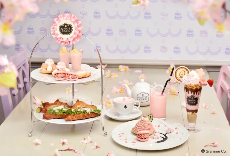 Q-pot CAFE.の“桜”スイーツ、ピンクのモンブランプレートや和×洋の桜パフェ - 写真1