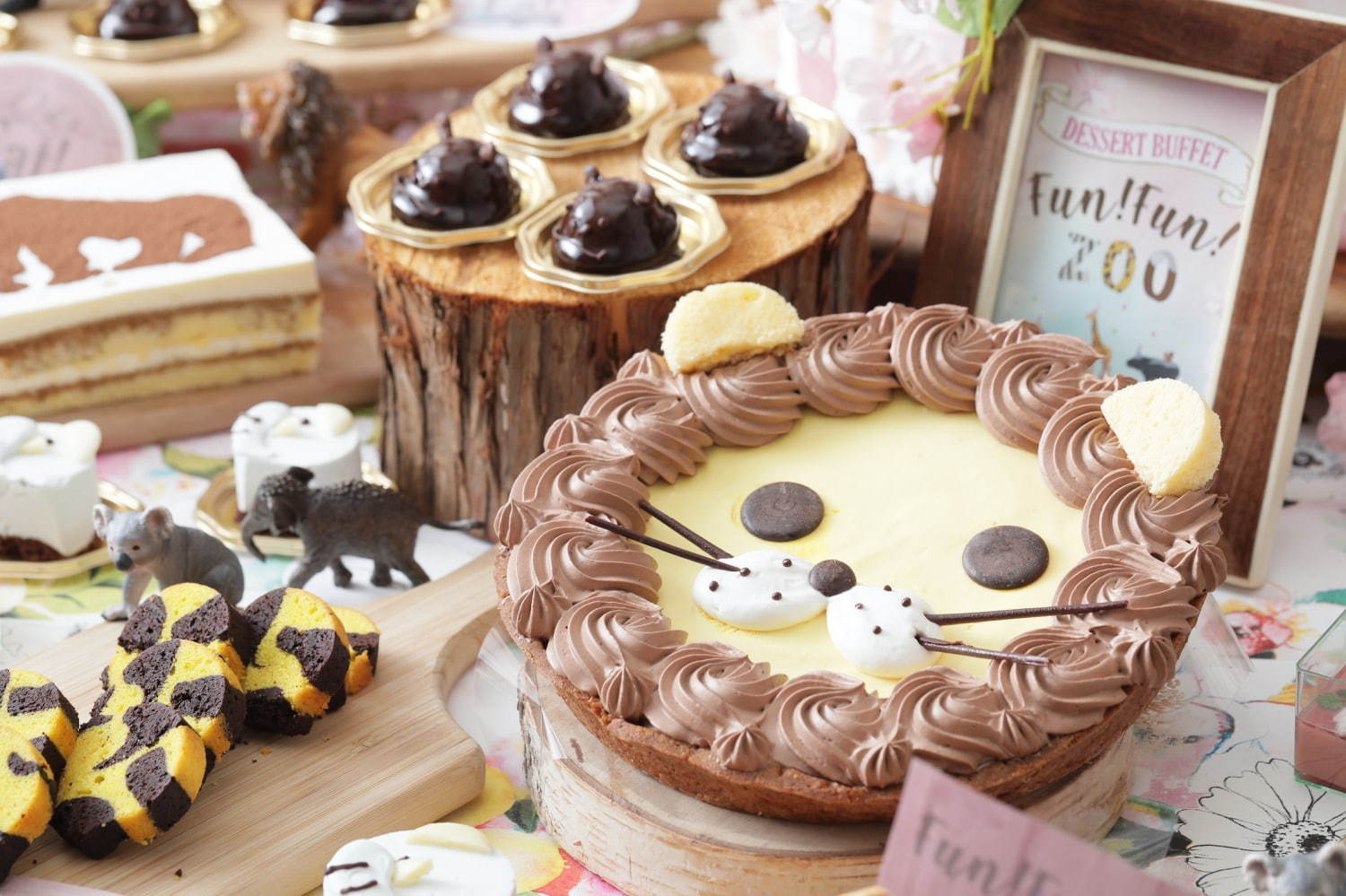 ゴリラティラミスやライオンチーズケーキなど動物モチーフのデザートブッフェが名古屋で｜写真3