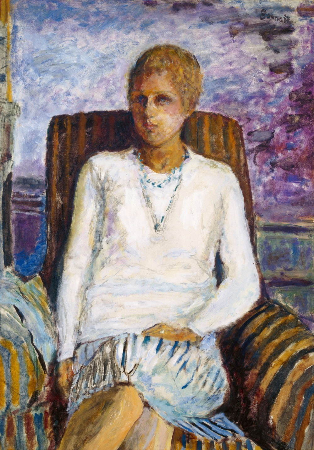 ピエール・ボナール《白いコルサージュの少女(レイラ・クロード・アネ嬢)》1930年 油彩・キャンヴァス  ひろしま美術館