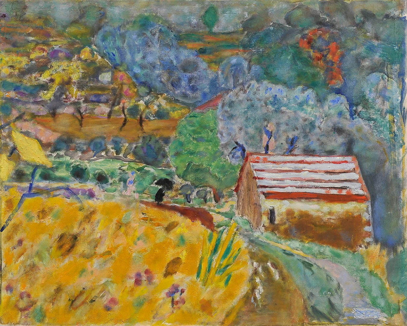 ピエール・ボナール《雨降りのル・カネ風景》1946年 油彩・キャンヴァス 上原美術館