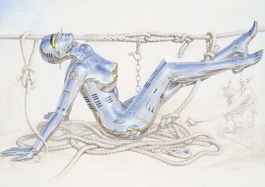 Hajime Sorayama Untitled 2019 Acrylic on illustration board H51.5 x W72.8 cm©Hajime SorayamaPhoto by Shigeru TanakaCourtesy of NANZUKA